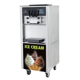 Maquina De Helado Suave Migsa BQL-825E De Piso Con 2 Depósitos Para 2 Sabores Y Combinado A 220 V
