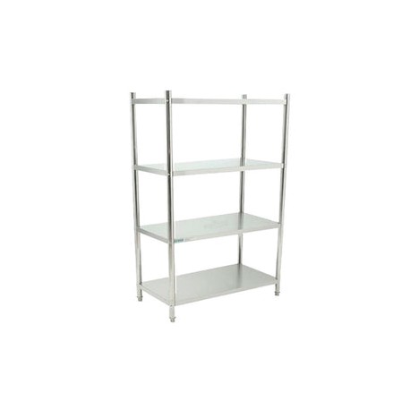 Anaquel Liso BN-R02-120 De Acero Inoxidable De 4 Entrepaños De 120 cm De Largo