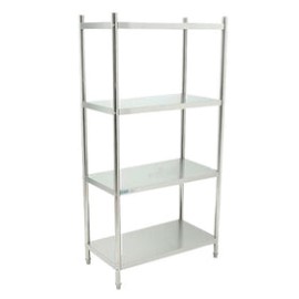 Anaquel Liso BN-R02-90 De Acero Inoxidable De 4 Entrepaños De 90 cm De Largo