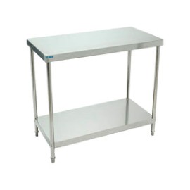 Mesa De Trabajo Migsa BN-W03-120 Tipo Isla De Acero Inoxidable Con Entrepaño De 120 cm