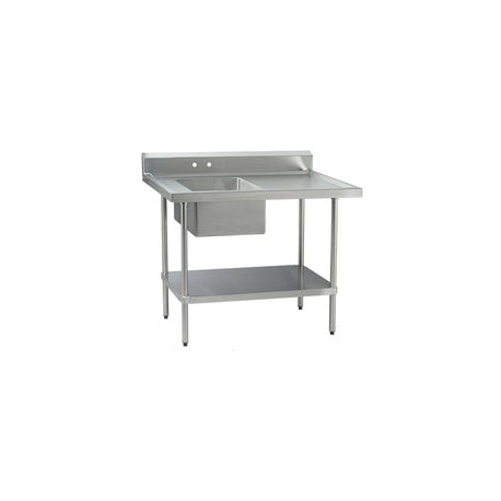 Mesa De Trabajo Con Entrepaño Lambrin Y Tarja International De Lado Izquierdo 1200 Modelo MELT1I12