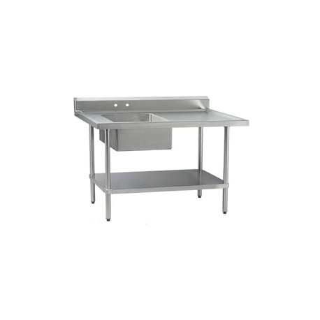 Mesa De Trabajo Con Entrepaño Lambrin Y Tarja International De Lado Izquierdo 1800 Modelo MELT1I18