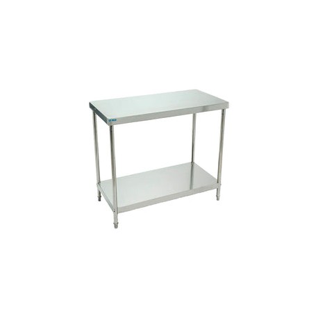 Mesa De Trabajo Migsa BN-W03-120 Tipo Isla De Acero Inoxidable Con Entrepaño De 120 cm