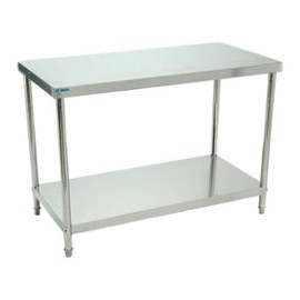 Mesa De Trabajo Migsa BN-W03-150 Tipo Isla De Acero Inoxidable Con Entrepaño De 150 cm