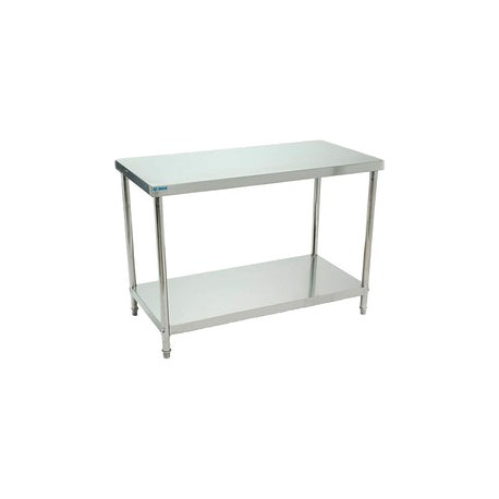 Mesa De Trabajo Migsa BN-W03-150 Tipo Isla De Acero Inoxidable Con Entrepaño De 150 cm