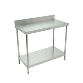 Mesa De Trabajo Migsa BN-W04-120 Con Lambrin De Acero Inoxidable Con Entrepaño De 120 cm