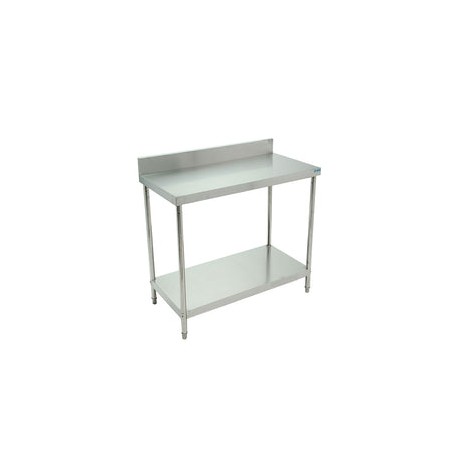 Mesa De Trabajo Migsa BN-W04-120 Con Lambrin De Acero Inoxidable Con Entrepaño De 120 cm