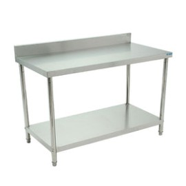 Mesa De Trabajo Migsa BN-W04-150 Con Lambrin De Acero Inoxidable Con Entrepaño De 150 cm