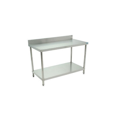 Mesa De Trabajo Migsa BN-W04-150 Con Lambrin De Acero Inoxidable Con Entrepaño De 150 cm