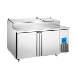Mesa Para Preparación De Pizza Migsa PICL2 Con Insertos Dos Puertas Solidas