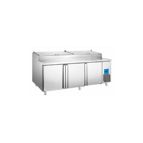 Mesa Para Preparación De Pizza Migsa PICL3 Con Insertos Tres Puertas Solidas