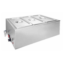 Baño María Electrico Migsa ZCK165AT-3 En Acero Inoxidable Para 3 Insertos Tercios