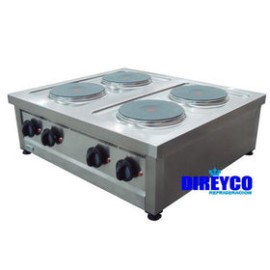 Parrilla Electrica Asber ERE-800T - 4 Placas Redondas 230V - Trifasica