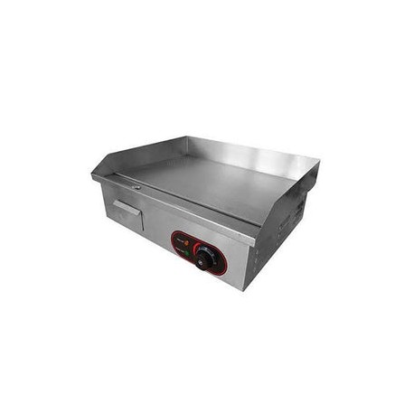 Plancha Eléctrica Migsa BN-818B Grill Lisa De Acero Inoxidable Con Cajon Para Grasa A 220V