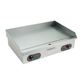Plancha Eléctrica Migsa BN-820B Grill Lisa De Acero Inoxidable Con Cajon Para Grasa A 220V