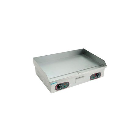 Plancha Eléctrica Migsa BN-820B Grill Lisa De Acero Inoxidable Con Cajon Para Grasa A 220V