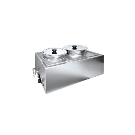 Baño María Electrico Migsa ZCK165AT-4 En Acero Inoxidable Para 2 Insertos Redondos