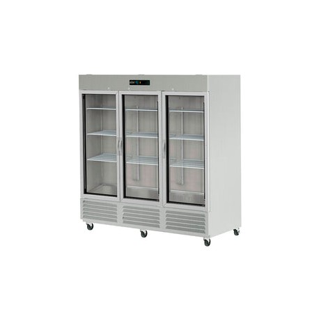 Refrigerador Asber ARR-72-G-H Puertas de Cristal Acero Inoxidable