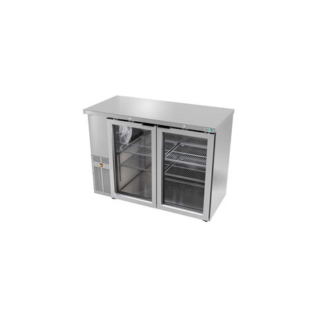 Refrigerador Contrabarra en Acero Inox Asber ABBC-24-48-SG-HC Slim Line Puertas Cristal