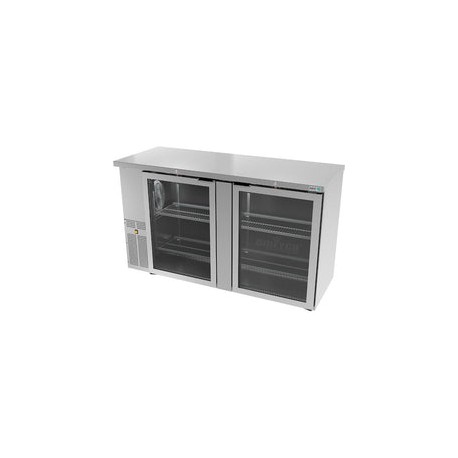 Refrigerador Contrabarra en Acero Inox Asber ABBC-24-60-SG-HC Slim Line Puertas Cristal