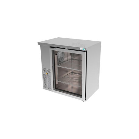 Refrigerador Contrabarra en Acero Inox Asber ABBC-24-36-SG-HC Slim Line Puerta Cristal