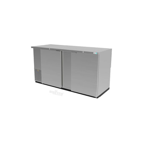 Refrigerador Contrabarra en Acero Inox Asber ABBC-68-S-HC Puertas Solidas