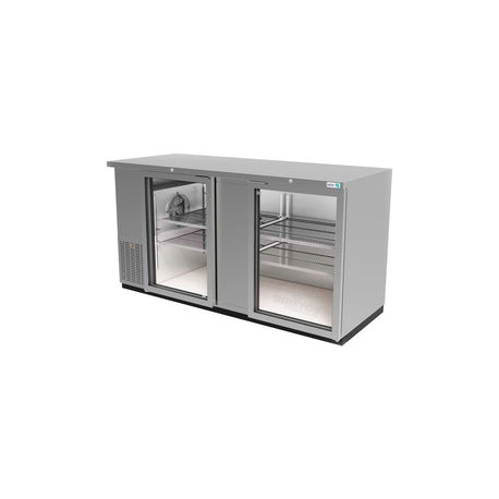 Refrigerador Contrabarra en Acero Inox Asber ABBC-68-SG-HC Puertas Cristal