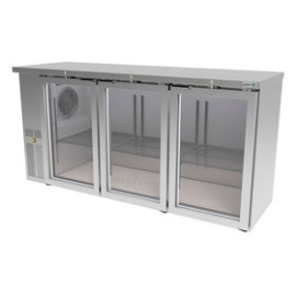 Refrigerador Contrabarra en Acero Inox Asber ABBC-24-72-SG-HC Slim Line Puertas Cristal