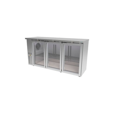 Refrigerador Contrabarra en Acero Inox Asber ABBC-24-72-SG-HC Slim Line Puertas Cristal