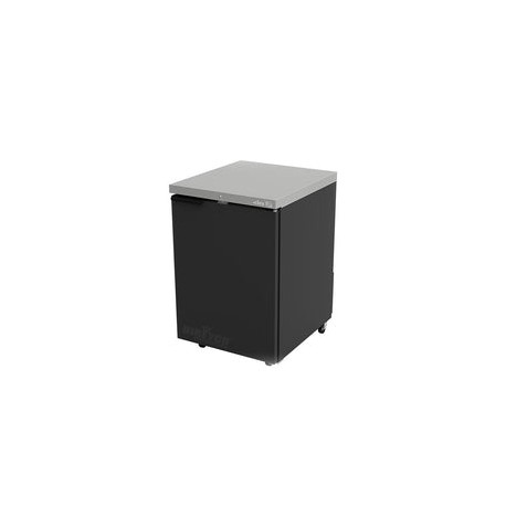 Refrigerador Contrabarra en Vinyl Negro Asber ABBC-23-HC Puerta Solida