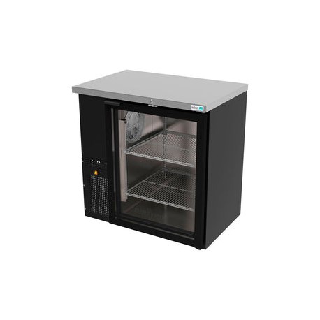 Refrigerador Contrabarra en Vinyl Negro Asber ABBC-24-36-G-HC Slim Line Puerta Cristal