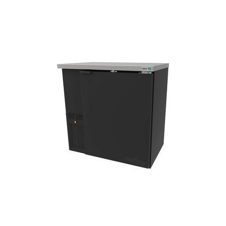 Refrigerador Contrabarra en Vinyl Negro Asber ABBC-24-36-HC Slim Line Puerta Solida