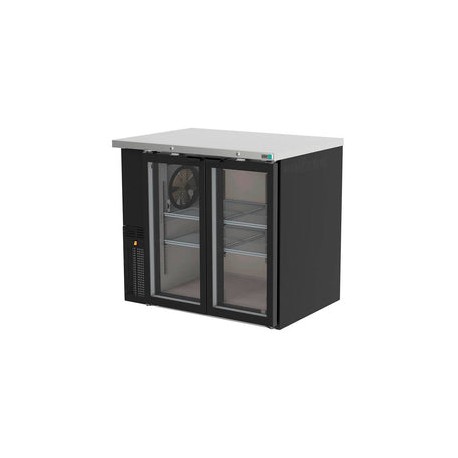 Refrigerador Contrabarra en Vinyl Negro Asber ABBC-24-48-G-HC Slim Line Puertas Cristal
