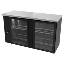Refrigerador Contrabarra en Vinyl Negro Asber ABBC-24-72-G-HC Slim Line Puertas Cristal