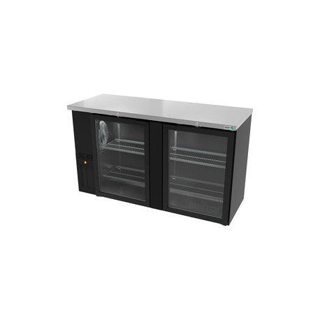 Refrigerador Contrabarra en Vinyl Negro Asber ABBC-24-72-G-HC Slim Line Puertas Cristal