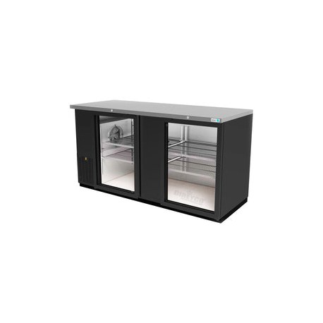 Refrigerador Contrabarra en Vinyl Negro Asber ABBC-68G-HC Puertas Cristal