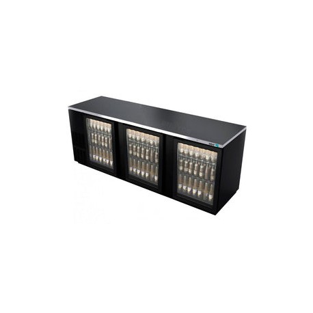 Refrigerador Contrabarra en Vinyl Negro Asber ABBC-94G-HC Puertas Cristal