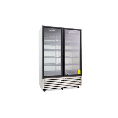 Refrigerador Imbera VRD43 Acero Inoxidable Doble Puerta De Cristal