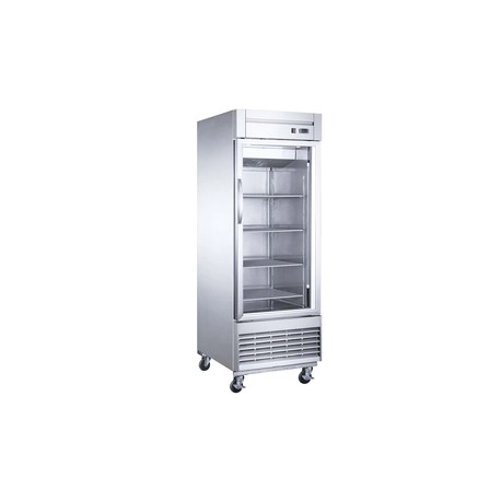 Refrigerador Migsa UR-27C-1G En Acero Inoxidale Puerta De Cristal