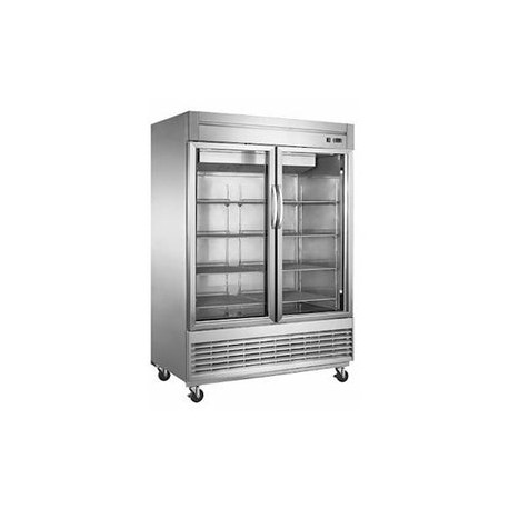 Refrigerador Migsa UR-54C-2G En Acero Inoxidale Puertas De Cristal