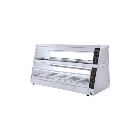 Vitrina Caliente Migsa HW-6P Cristal Recto De 2 Niveles