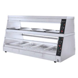 Vitrina Caliente Migsa HW-6P Cristal Recto De 2 Niveles