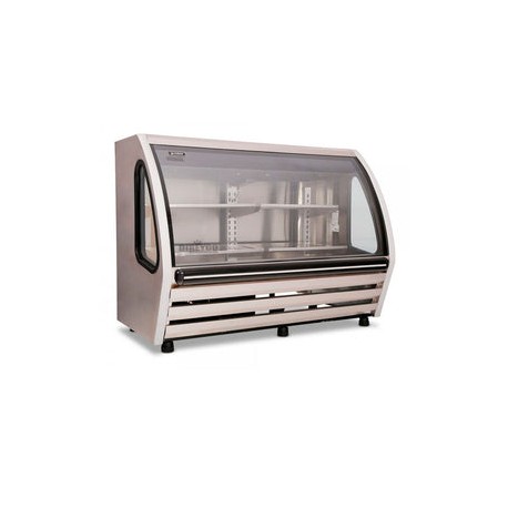 Vitrina Imbera BHS-150-I Cremera Acero Inoxidable Cristal Curvo