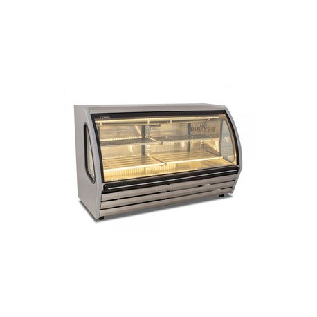 Vitrina Imbera BHS-200-I Cremera Acero Inoxidable Cristal Curvo