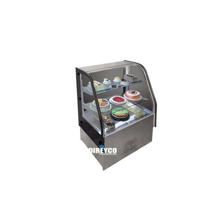 Vitrina Masser RHNVCT-1000-FGD Cristal Doble Curva Full Glass Entrepaños De Cristal Iluminados