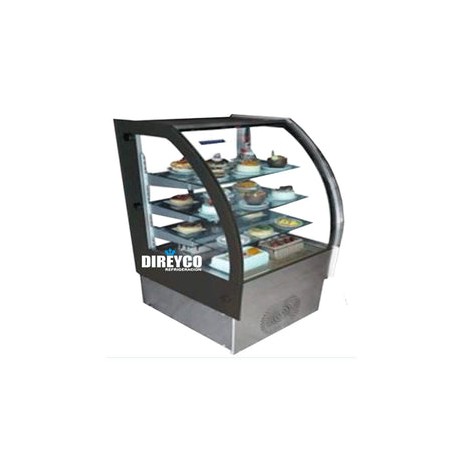 Vitrina Masser RHNVCT-1000-FGR Cristal Curvo Full Glass Entrepaños De Cristal Iluminados