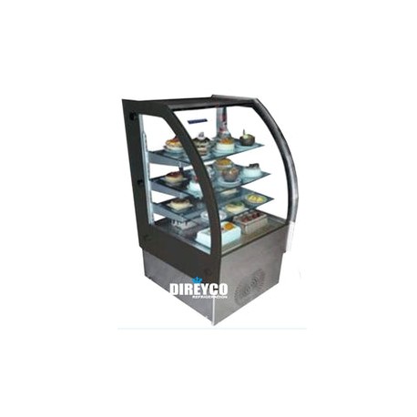 Vitrina Masser RHNVCT-700-FGR Cristal Curvo Full Glass Entrepaños De Cristal Iluminados
