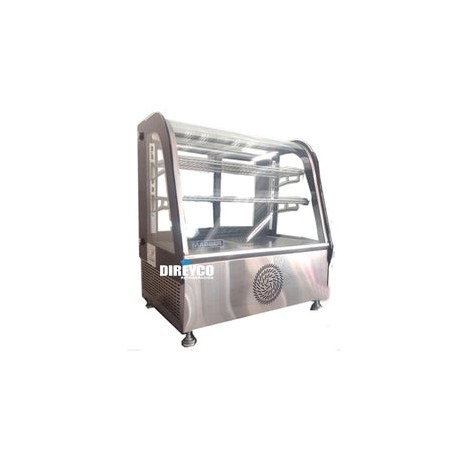 Vitrina Masser VFM-45-AI Cristal Curvo Sobre Mostrador Acero Inoxidable Full Glass