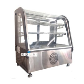Vitrina Masser VFM-45-AI Cristal Curvo Sobre Mostrador Acero Inoxidable Full Glass