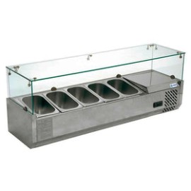 Vitrina Migsa RT-1200L Para Ensaladas Y Pizzas Refrigerada Para 5 Insertos